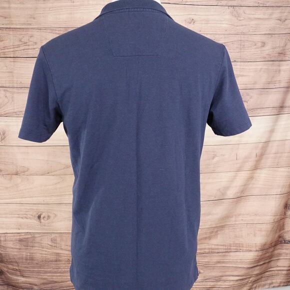 Mack Weldon Polo Shirt Mens Medium Navy Blue Silver Pique Performance Stretch - Picture 4 of 8